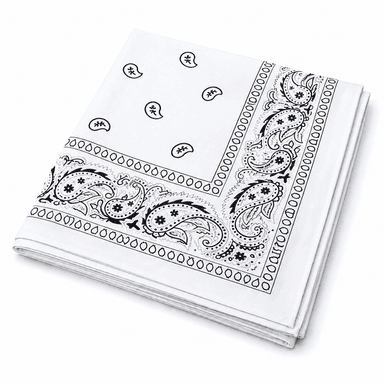 White Paisley Bandana-1